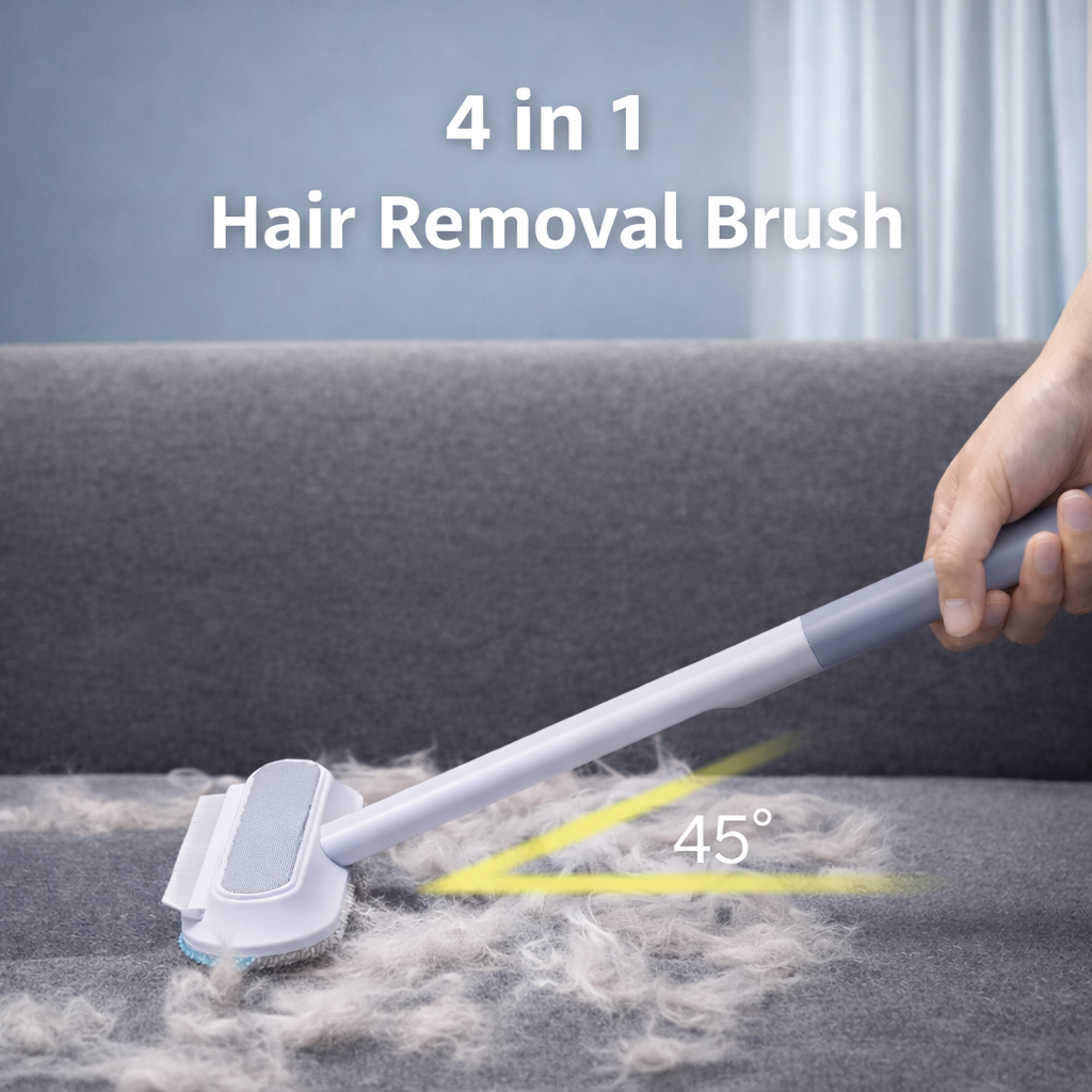 4 in 1 Pet Hair Removal Brush – Multi-Purpose Cleaner for Dogs & Cats